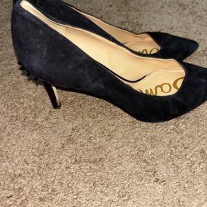 Elegant Black Suede Women's Heels